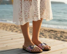 kožne natikače cvijetni uzorak