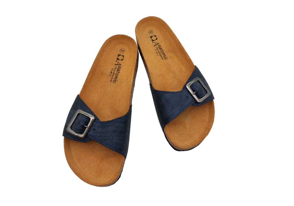 Ljetne anatomske natikace tamno plava sa sljokicama 4