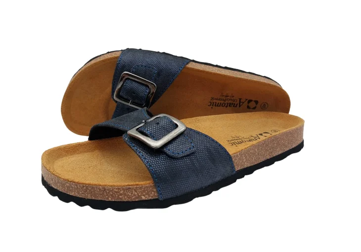 Ljetne anatomske natikace tamno plava sa sljokicama 5