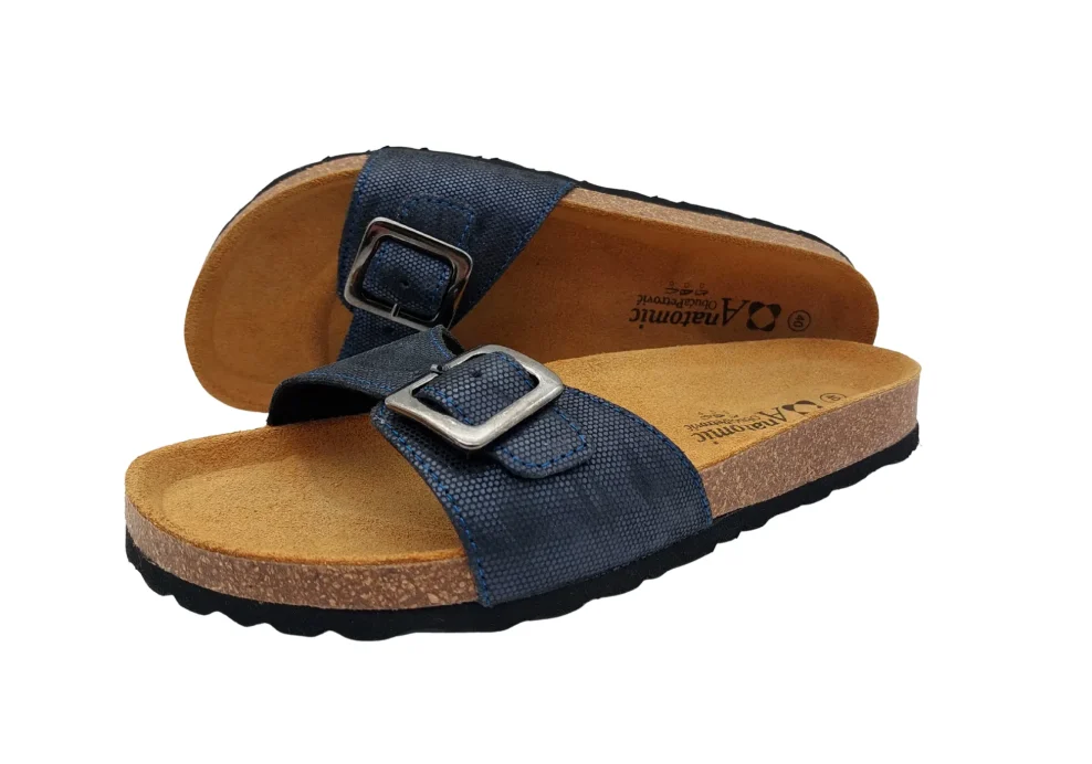 Ljetne anatomske natikace tamno plava sa sljokicama 5