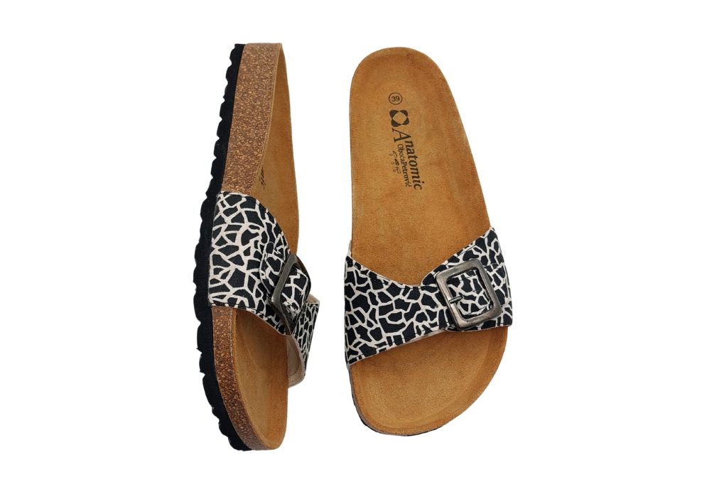 Ljetne anatomske natikace za zene crno bijele 5