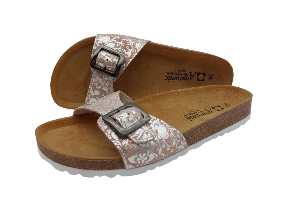 ljetne anatomske natikace srebrno roza 4