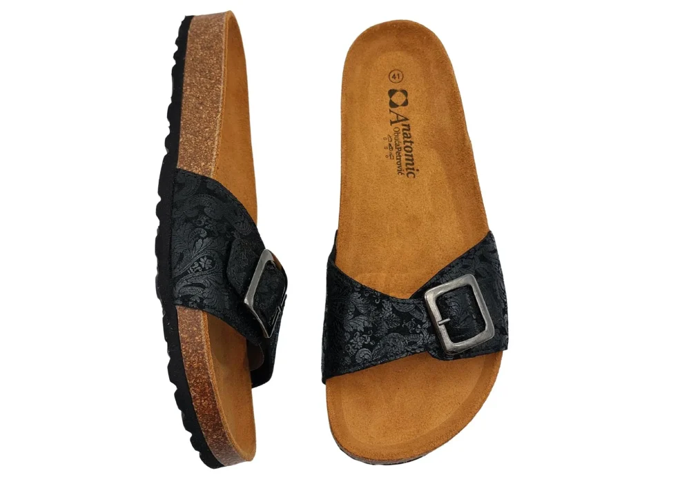 ljetne anatomske natikace za zene crne s uzorkom 2