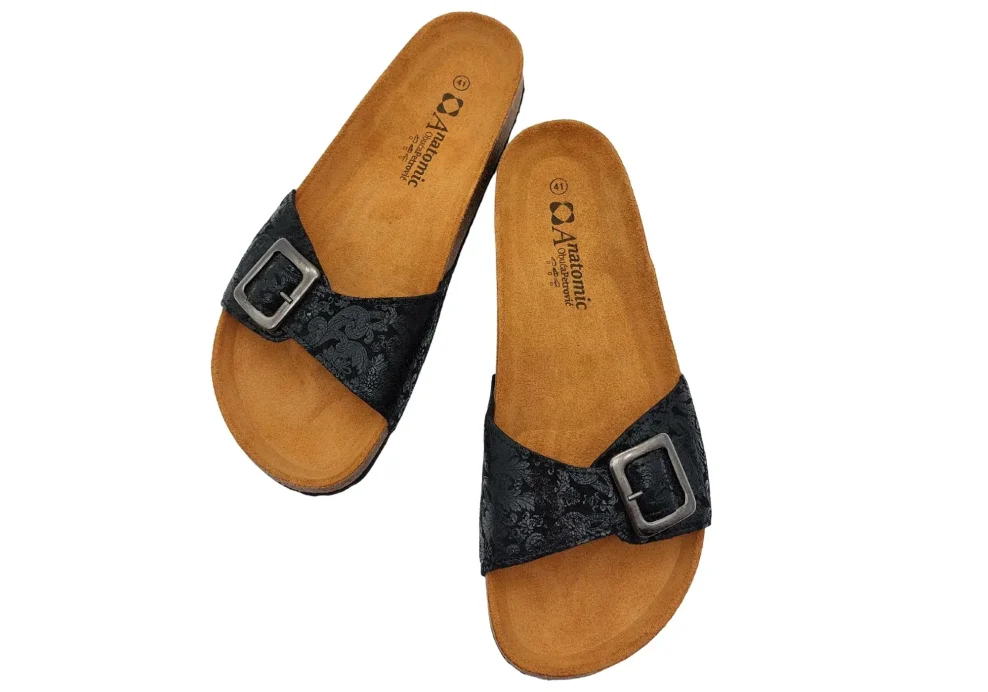 ljetne anatomske natikace za zene crne s uzorkom 6