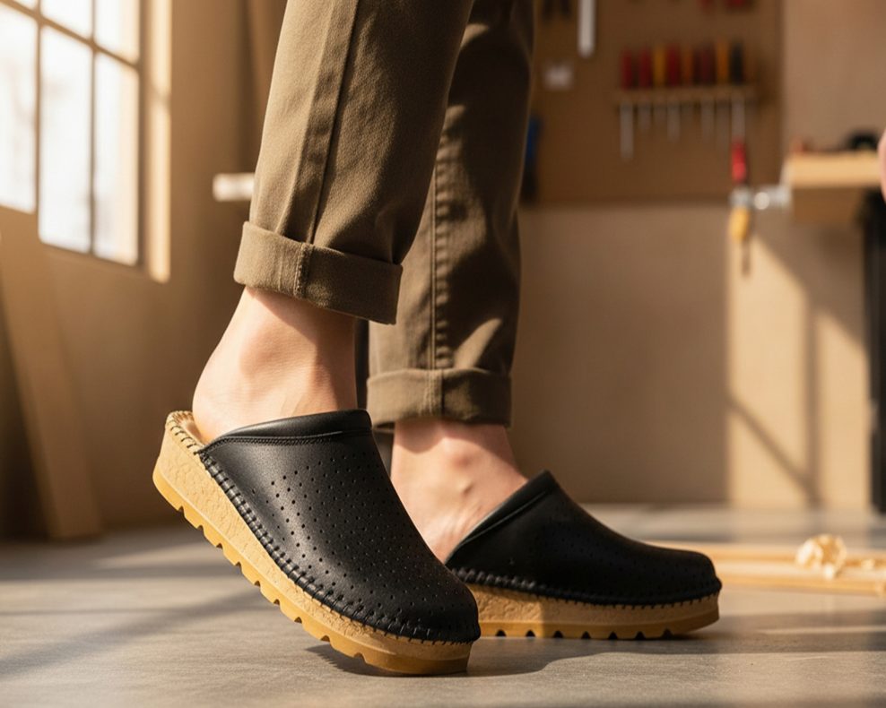 muške anatomske klompe od prirodne kože