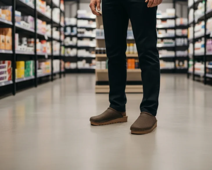 smeđe kožne klompe za muškarce