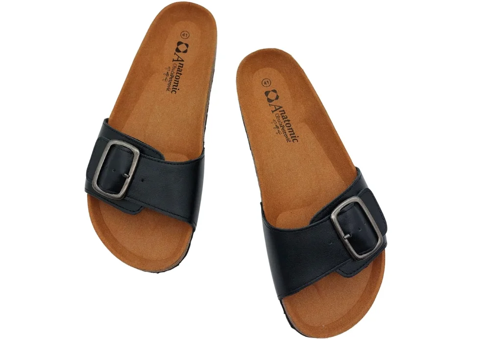 Anatomske natikace za zene sa sirim remenom crne boje 2