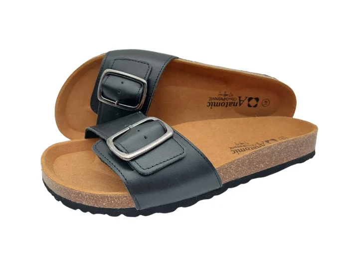 Anatomske natikace za zene sa sirim remenom crne boje 4