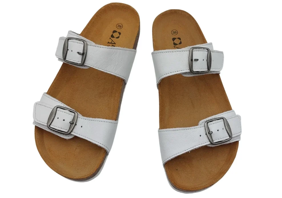 Ljetne natikace sa dva remena bijele 4