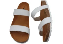 Ljetne zenske natikace sa dva remena bez kopcanja bijele 1