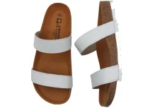 Ljetne zenske natikace sa dva remena bez kopcanja bijele 2