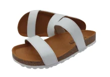 Ljetne zenske natikace sa dva remena bez kopcanja bijele 7