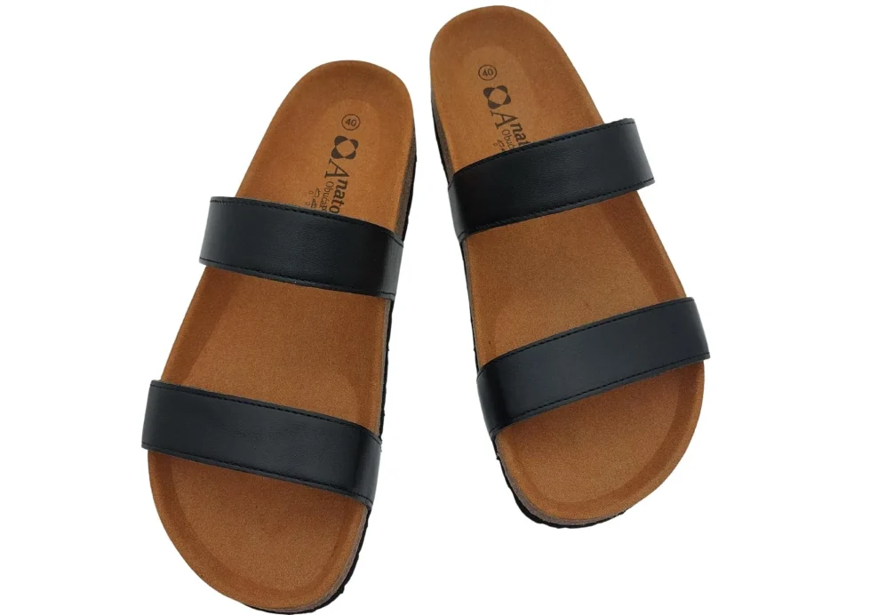 Ljetne zenske natikace sa dva remena bez kopcanja crne 1