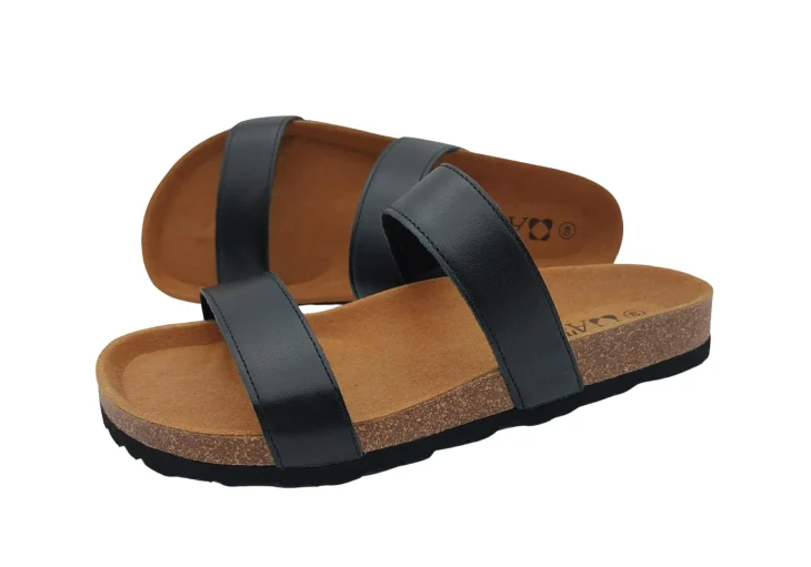 Ljetne zenske natikace sa dva remena bez kopcanja crne 5