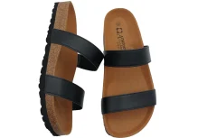 Ljetne zenske natikace sa dva remena bez kopcanja crne 6