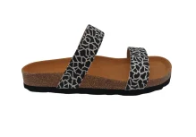 Ljetne zenske natikace sa dva remena bez kopcanja crno bijela 11