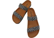 Ljetne zenske natikace sa dva remena bez kopcanja crno bijele 4