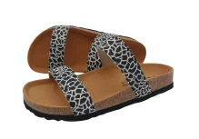 Ljetne zenske natikace sa dva remena bez kopcanja crno bijele 6