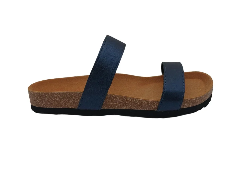 Ljetne zenske natikace sa dva remena bez kopcanja plave boje 11