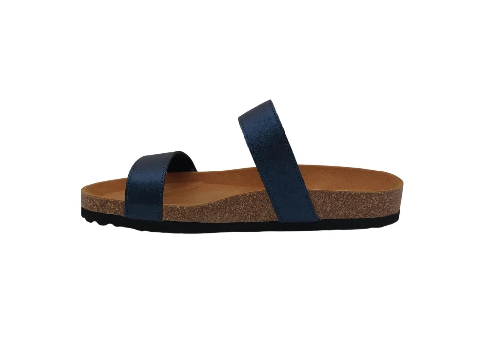 Ljetne zenske natikace sa dva remena bez kopcanja plave boje 5