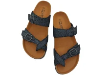 Zenske kozne Japanke sa remenom oko palca crna na tockice 1