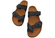 Zenske kozne Japanke sa remenom oko palca crna na tockice 4