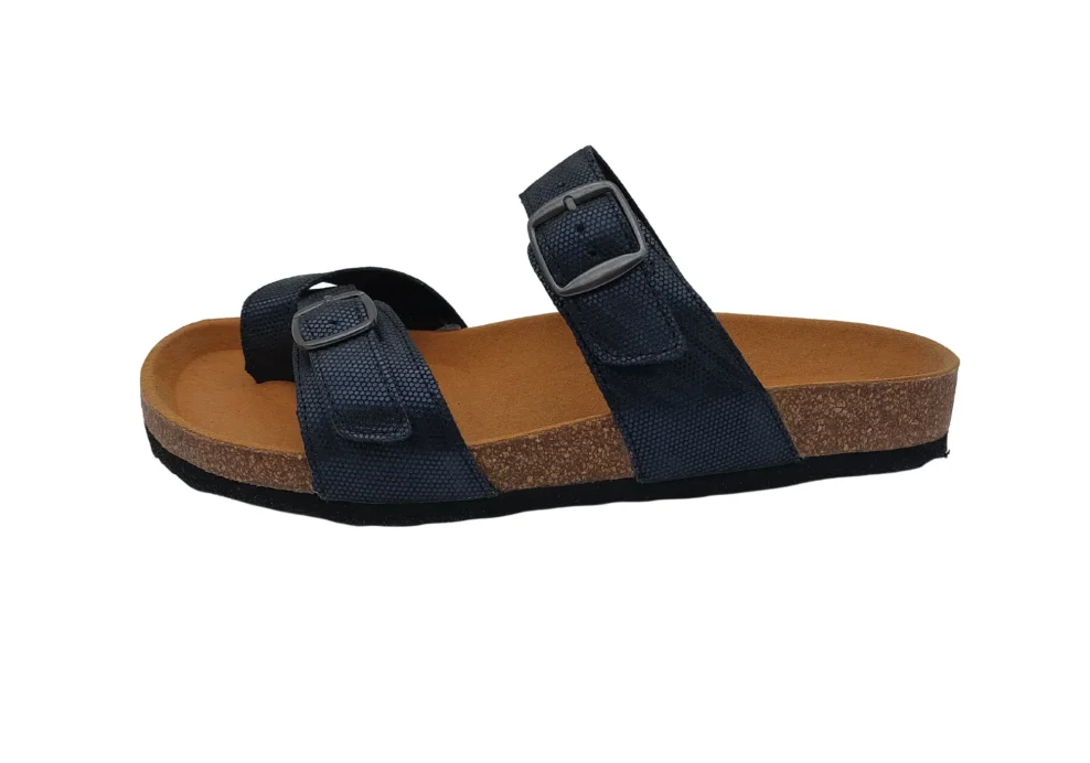 Zenske kozne Japanke sa remenom oko palca plave sa sljokiama 11