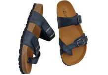 Zenske kozne Japanke sa remenom oko palca plave sa sljokicama 1