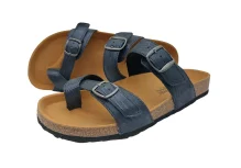 Zenske kozne Japanke sa remenom oko palca plave sa sljokicama 5