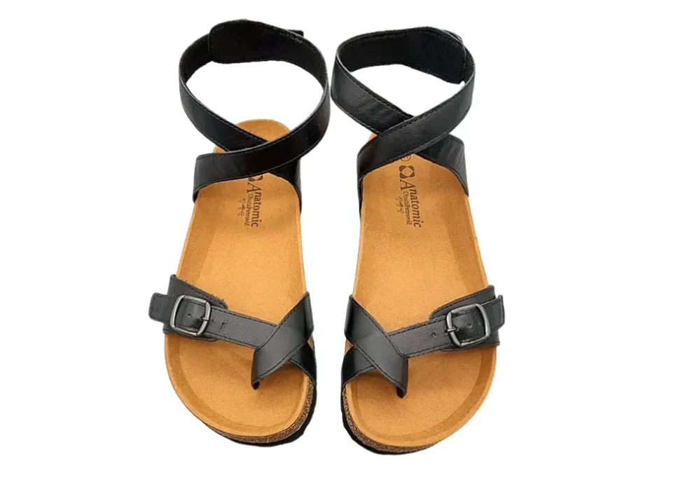 Zenske kozne sandale s remenima crna4