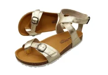 Zenske kozne sandale s remenima zlatna5