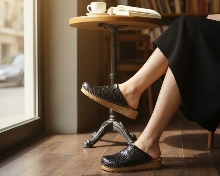 medicinske klompe od prirodne kože lakirana