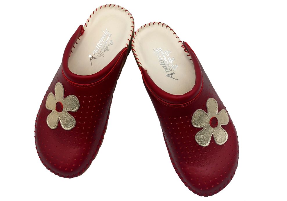 anatomske natikace crvena prisivak cvijet zlatni 2