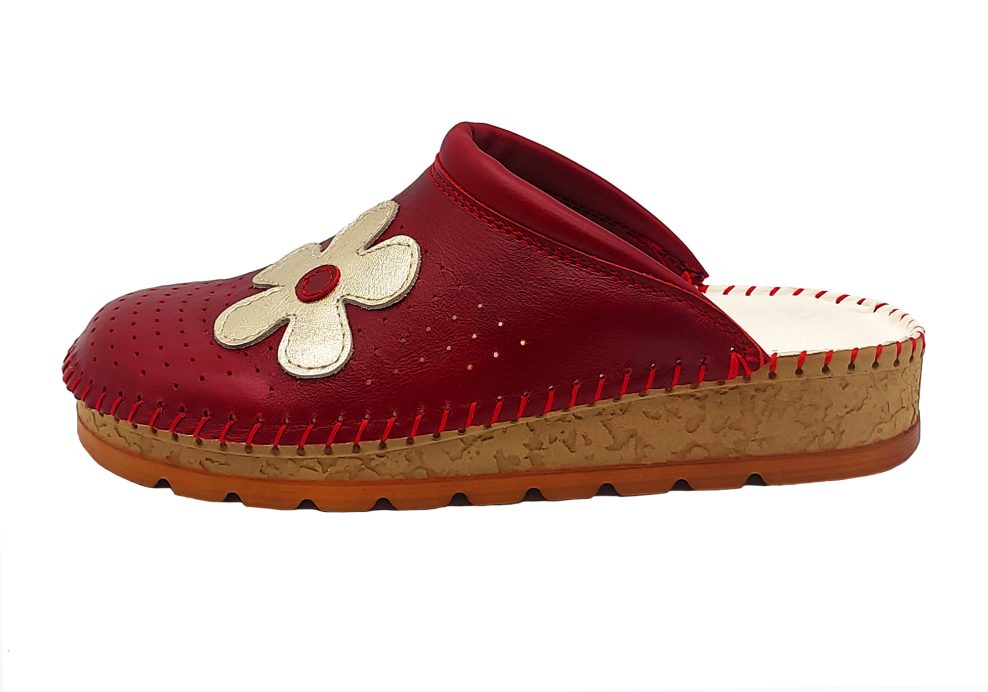 Anatomske kožne natikače sa prišivkom