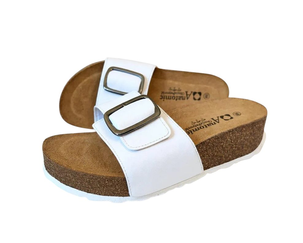 platforma natikače bijela koža