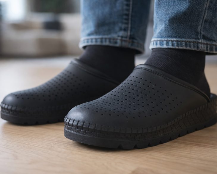 crne usnjene klompe za službo