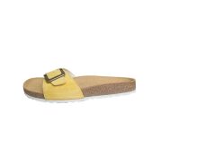 Ženska anatomska natikača od Amber Yellow brušene kože s bijelim džonom.