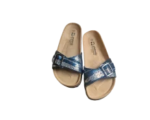 Par ženskih anatomskih natikača model Safirni Mozaik u plavo srebrnoj boji