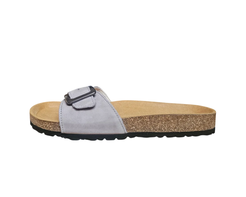 anatomske natikače lila siva koža profil