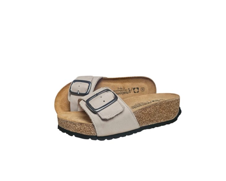 anatomske natikace taupe siva koza