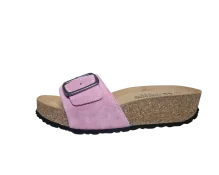 detalj kopca natikace brušena koža orchid pink