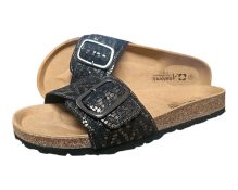 Detalj teksture prirodne kože u crnoj boji s metaliziranim zlatnim ljuskicama.