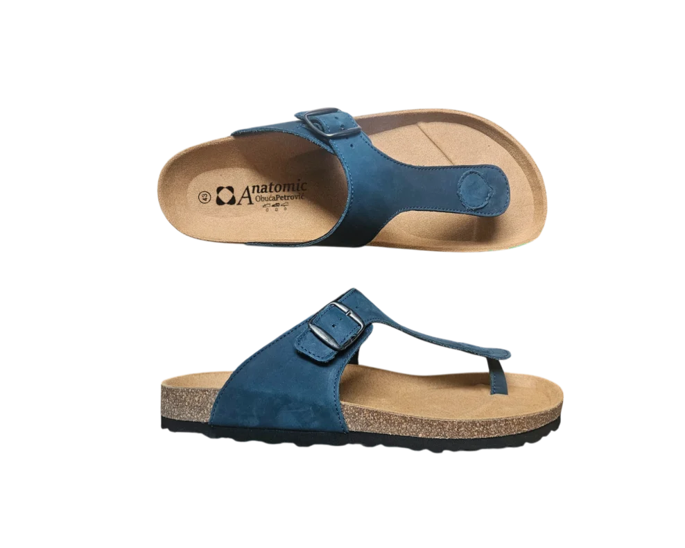 plave navy usnjene japonke birkenstock