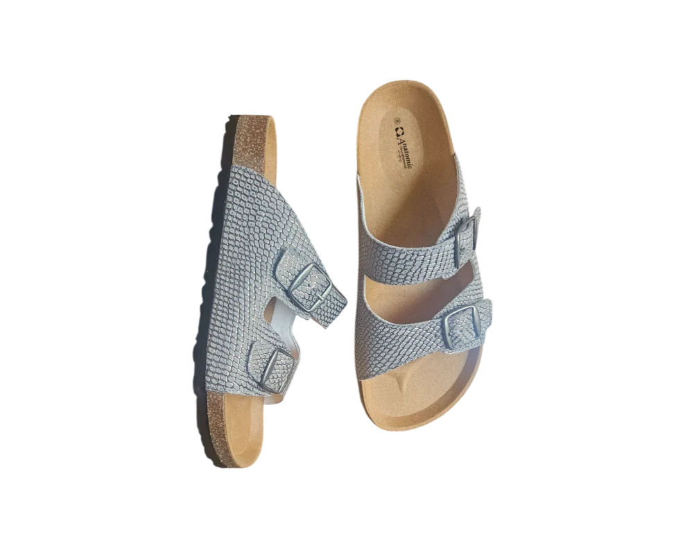 srebrne anatomske natikace ljuskice par.