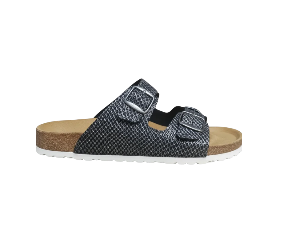 srebrne natikace bijeli don snake print