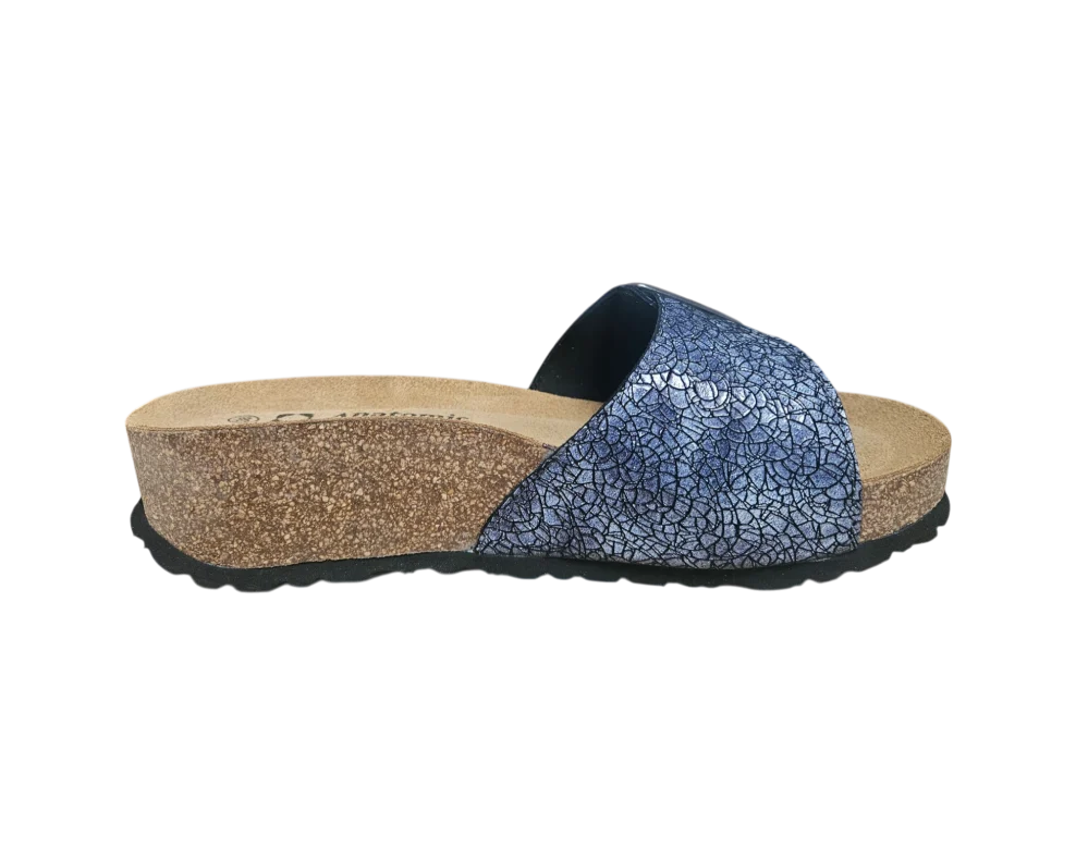 zenske papuce pluto indigo plava metalik