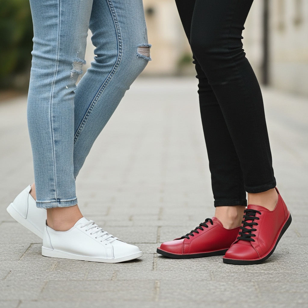 kozne cipele bijela crvena outfit.casual petrovic